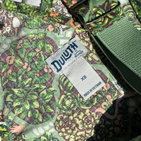 Duluth Trading Co Heirloom Plant Print Gardening Short Overalls Shortalls Sz XS - Picture 4 of 6